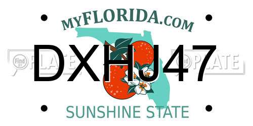 DXHJ47 Florida License Plate