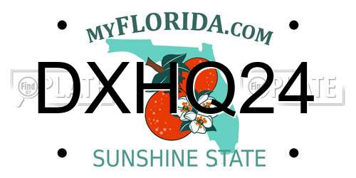 DXHQ24 Florida License Plate