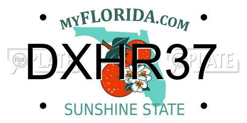 DXHR37 Florida License Plate