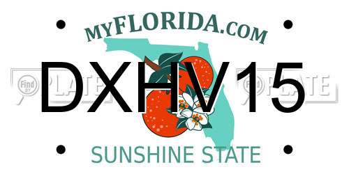 DXHV15 Florida License Plate