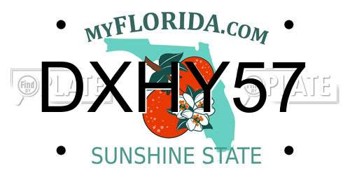 DXHY57 Florida License Plate