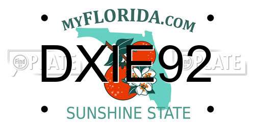 DXIE92 Florida License Plate