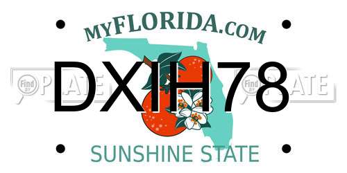 DXIH78 Florida License Plate