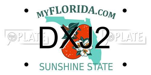 DXJ2 Florida License Plate
