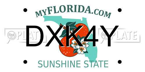 DXK4Y Florida License Plate