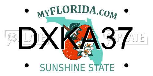 DXKA37 Florida License Plate