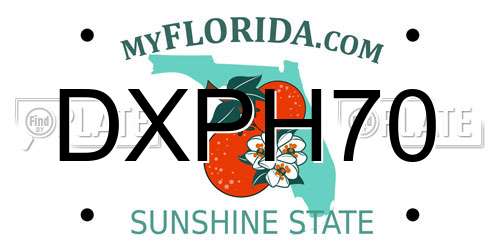 DXPH70 Florida License Plate