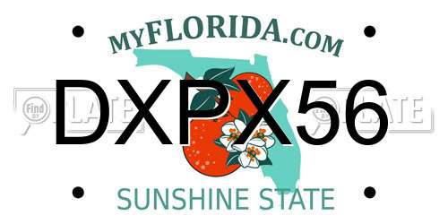DXPX56 Florida License Plate