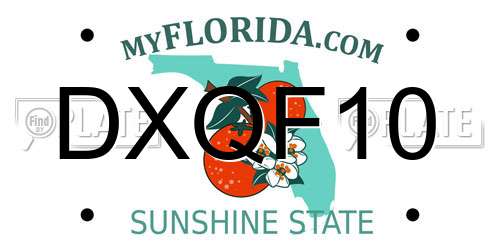 DXQF10 Florida License Plate