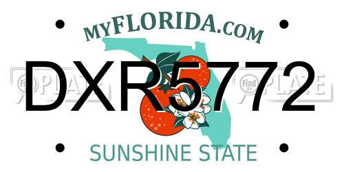 DXR5772 Florida License Plate