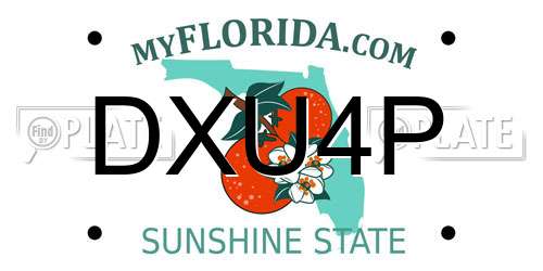 DXU4P Florida License Plate
