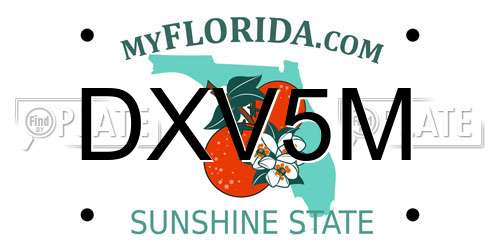DXV5M Florida License Plate