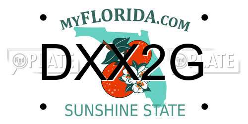 DXX2G Florida License Plate
