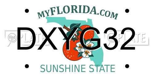 DXYG32 Florida License Plate