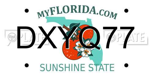 DXYQ77 Florida License Plate