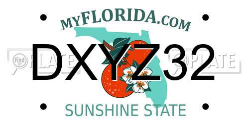 DXYZ32 Florida License Plate