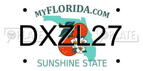 DXZL27 Florida License Plate