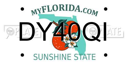 DY40QI Florida License Plate