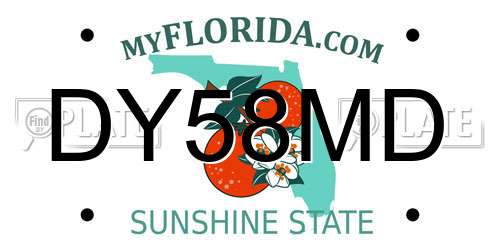 DY58MD Florida License Plate
