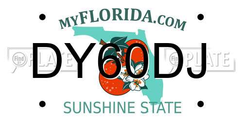 DY60DJ Florida License Plate