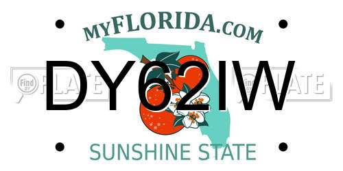 DY62IW Florida License Plate