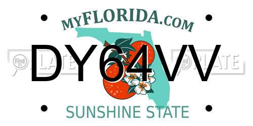 DY64VV Florida License Plate