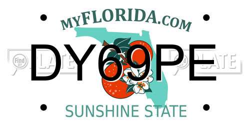 DY69PE Florida License Plate