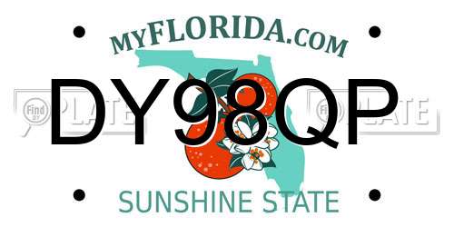 DY98QP Florida License Plate