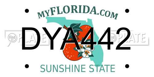 DYA442 Florida License Plate