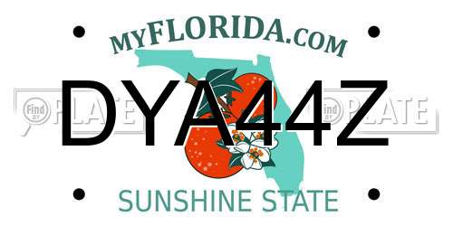 DYA44Z Florida License Plate