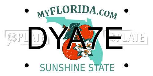 DYA7E Florida License Plate
