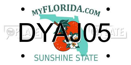 DYAJ05 Florida License Plate