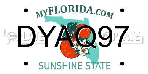 DYAQ97 Florida License Plate