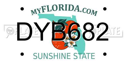 DYB682 Florida License Plate