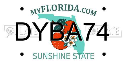 DYBA74 Florida License Plate