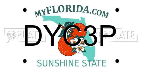 DYC3P Florida License Plate