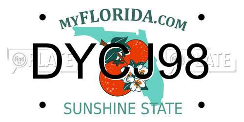DYCJ98 Florida License Plate