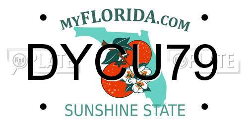 DYCU79 Florida License Plate