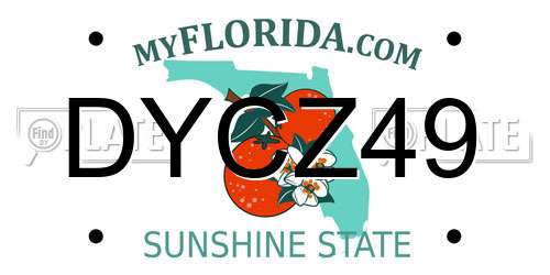 DYCZ49 Florida License Plate