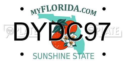 DYDC97 Florida License Plate
