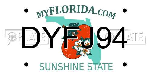 DYFJ94 Florida License Plate