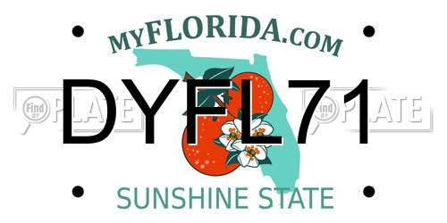 DYFL71 Florida License Plate