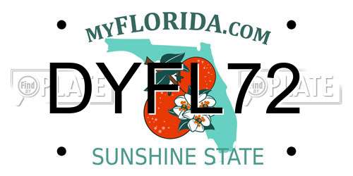 DYFL72 Florida License Plate