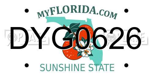 DYG0626 Florida License Plate