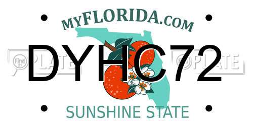 DYHC72 Florida License Plate