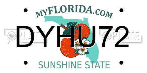 DYHU72 Florida License Plate