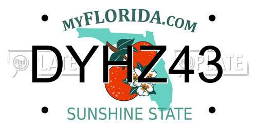 DYHZ43 Florida License Plate