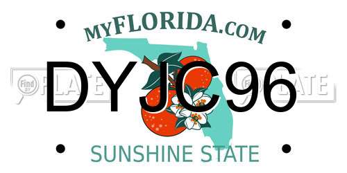 DYJC96 Florida License Plate