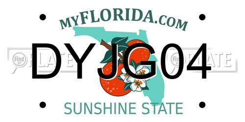 DYJG04 Florida License Plate