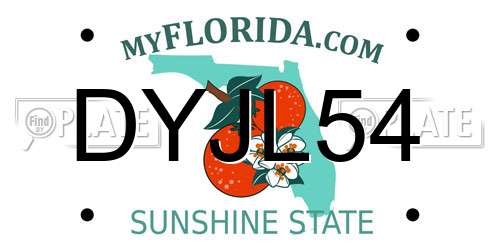 DYJL54 Florida License Plate
